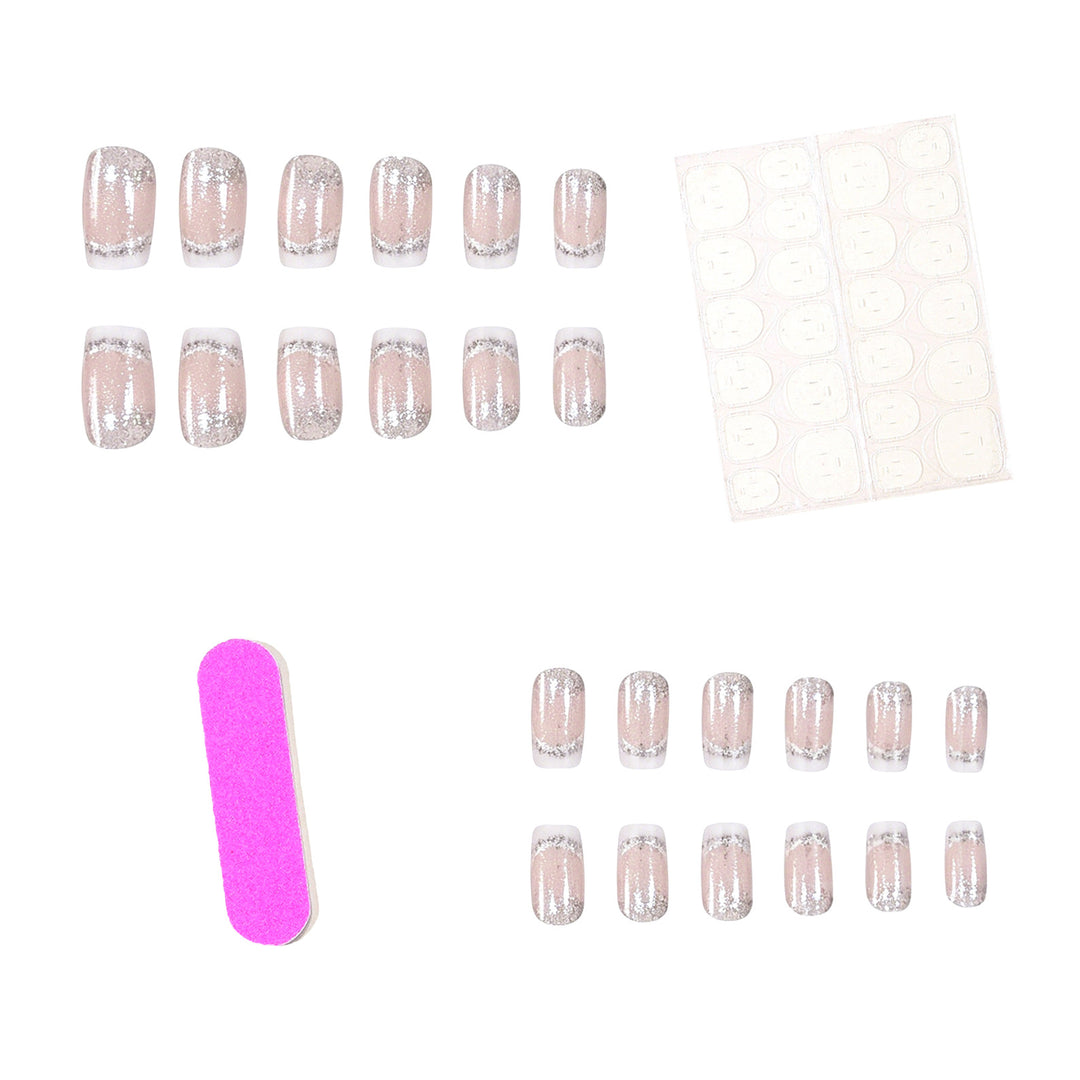 Glittery French Tip Acrylic Nail Extensions Stornfield