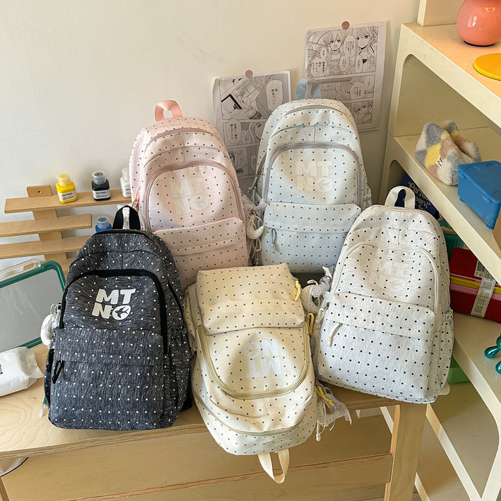 Stylish Polka Dot Printed Backpack Stornfield