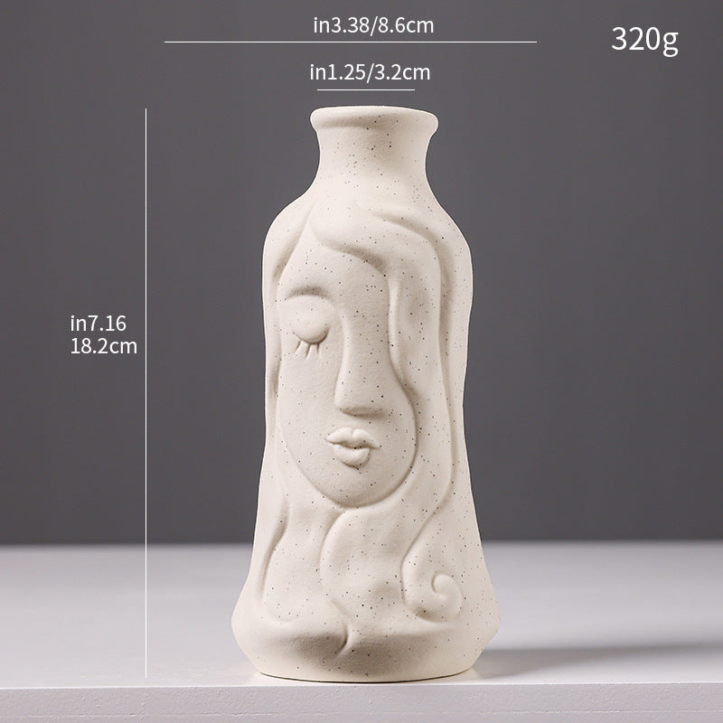 Artistic Face-Shaped Ceramic Vase