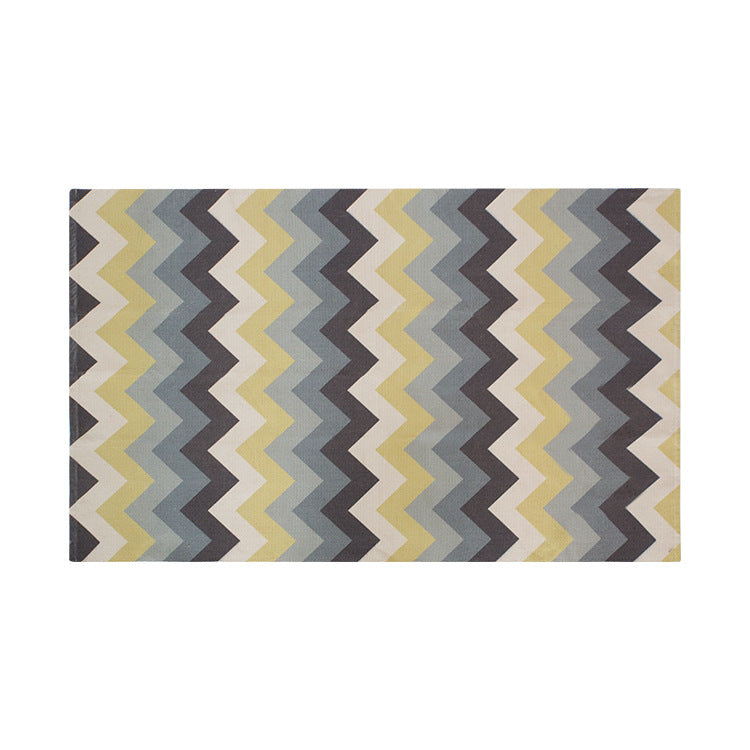 Flat-woven rectangular rug for living and entrance areas with quatrefoil pattern Stornfield
