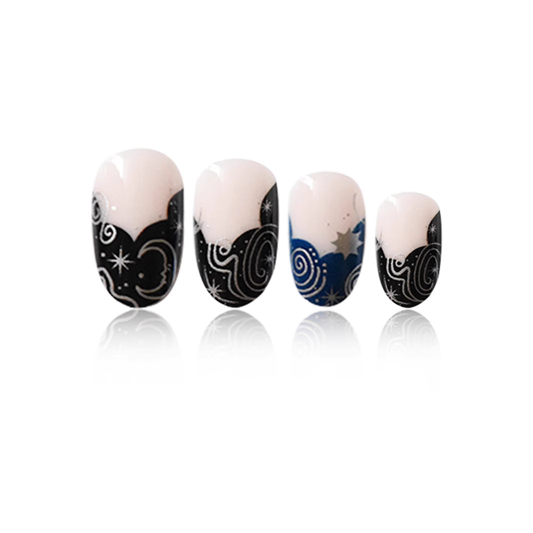 Artistic Floral Gel Press-On Nails Stornfield