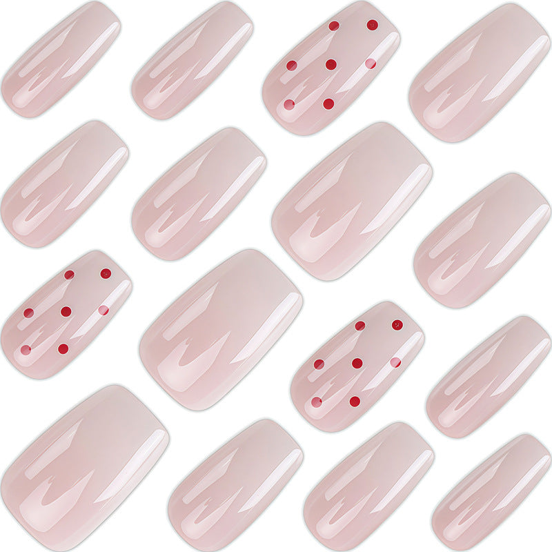 Artistic Press-On Nails with Elegant Polka Dot Design Stornfield