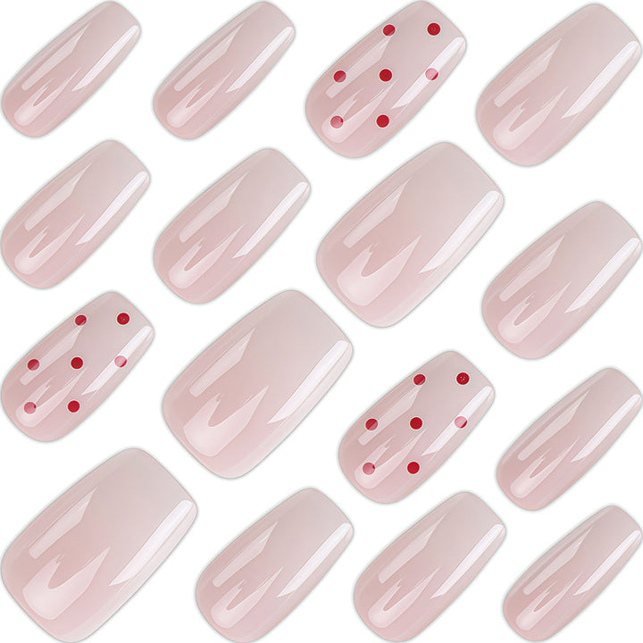 Artistic Press-On Nails with Elegant Polka Dot Design Stornfield