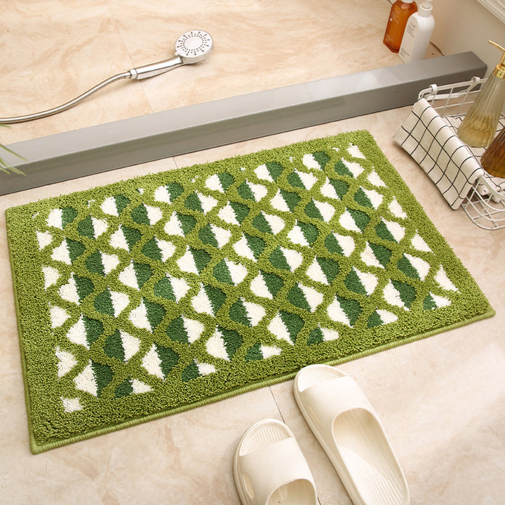Geometric Patterned Bath Mat for Bathroom