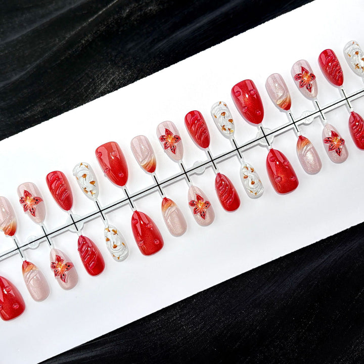 Artistic Floral Press-On Nail Collection 1790745512