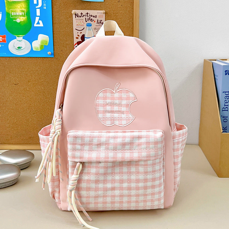 Vintage Style Gingham Patterned Backpack Stornfield