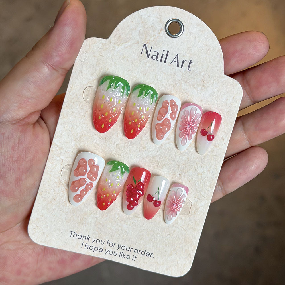 Fruit-Themed Press-On Nail Art Set Stornfield