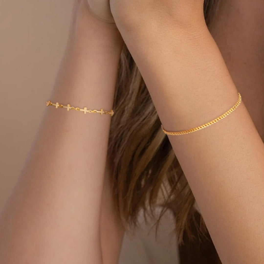 Layered Cross Charm Bracelet Stornfield