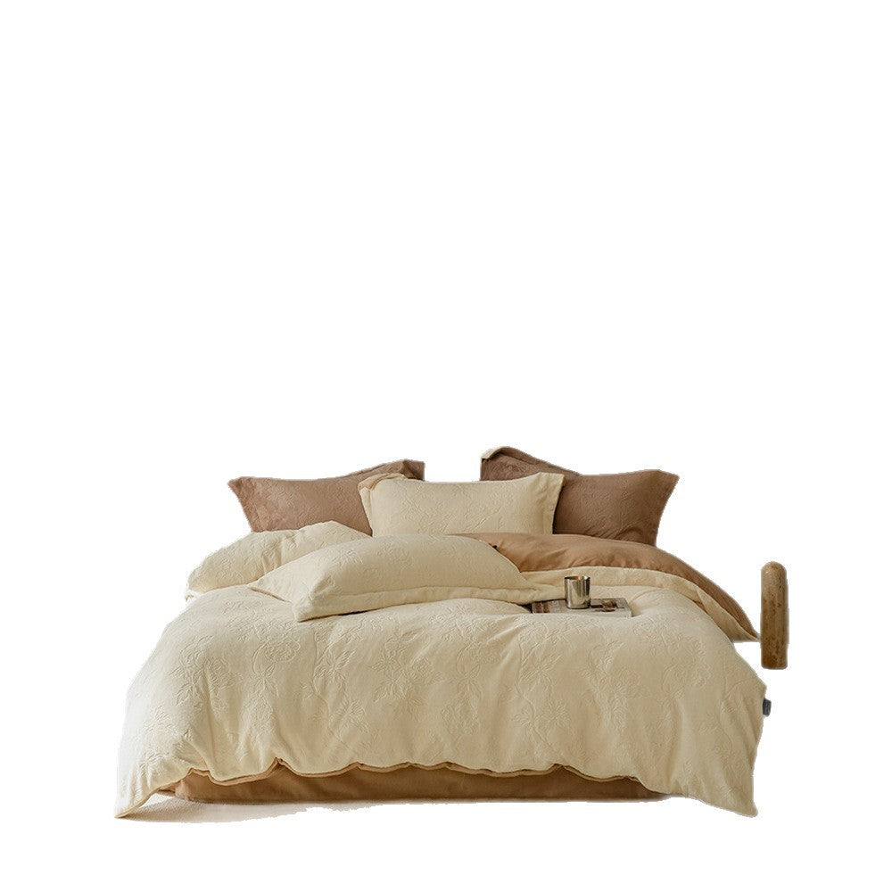 Luxurious quilted velvet bedding set