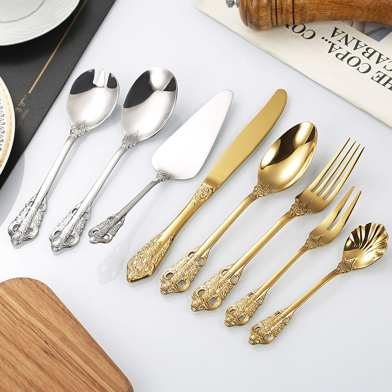 Elegant fish fork with artistic handle design Stornfield