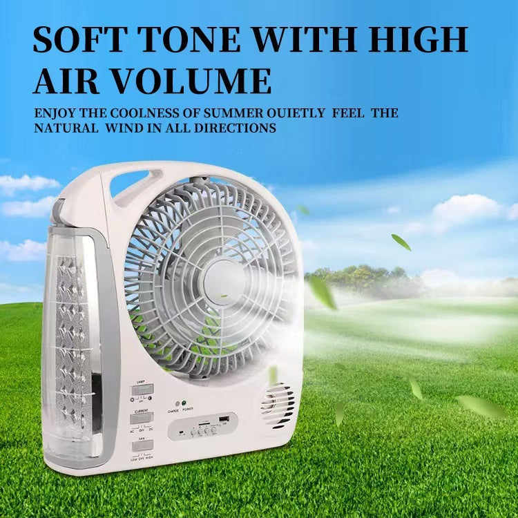 Unisex portable solar-powered fan with LED lamp Stornfield