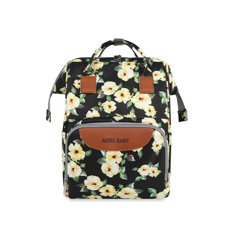 Creative Floral Print Multi-Pocket Diaper Backpack Stornfield