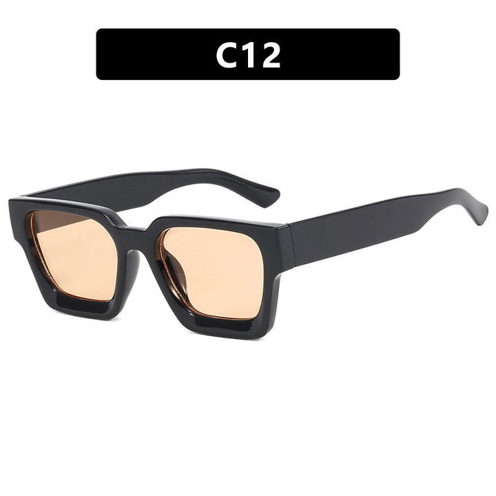 Ladies fashionable square sunglasses with sturdy frame and yellow lenses Stornfield