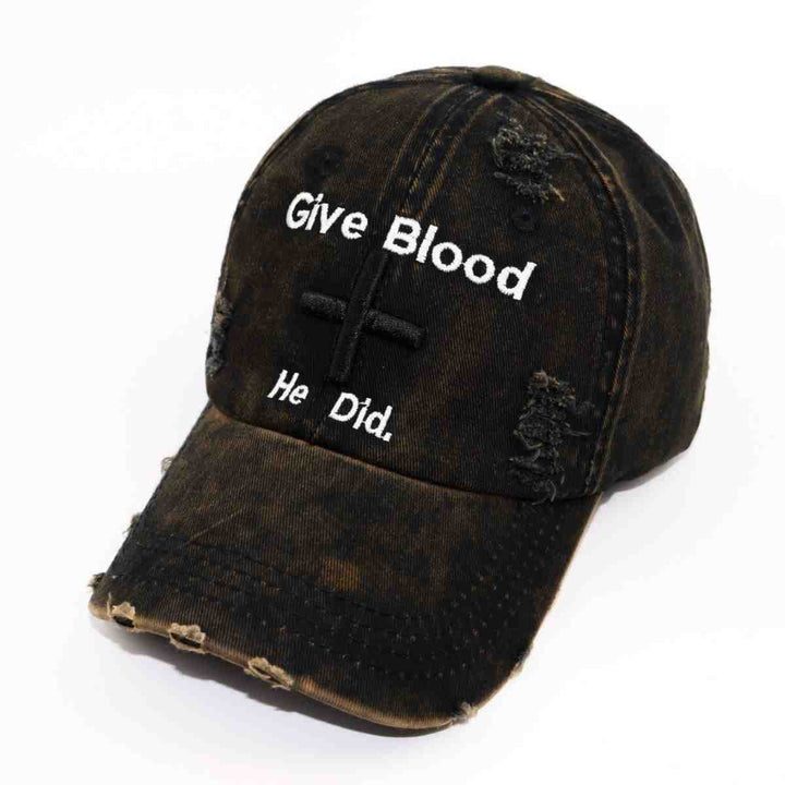 Women's Distressed Graphic Baseball Cap with Inspirational Message Stornfield