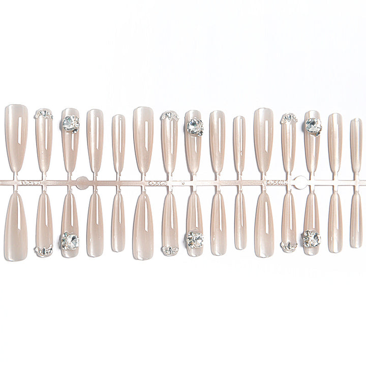 Acrylic nail set with glitter design and elegant 3D applications Stornfield