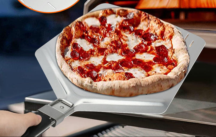 perforated stainless steel pizza peel with folding handle Stornfield
