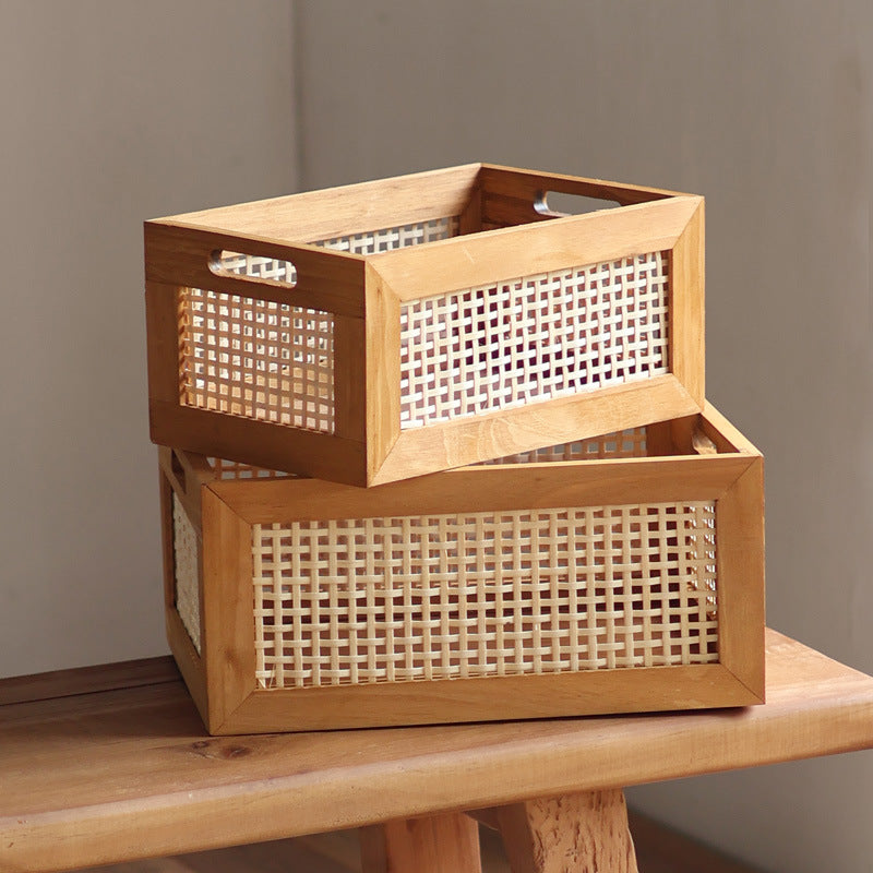 Storage basket made of natural wood Stornfield
