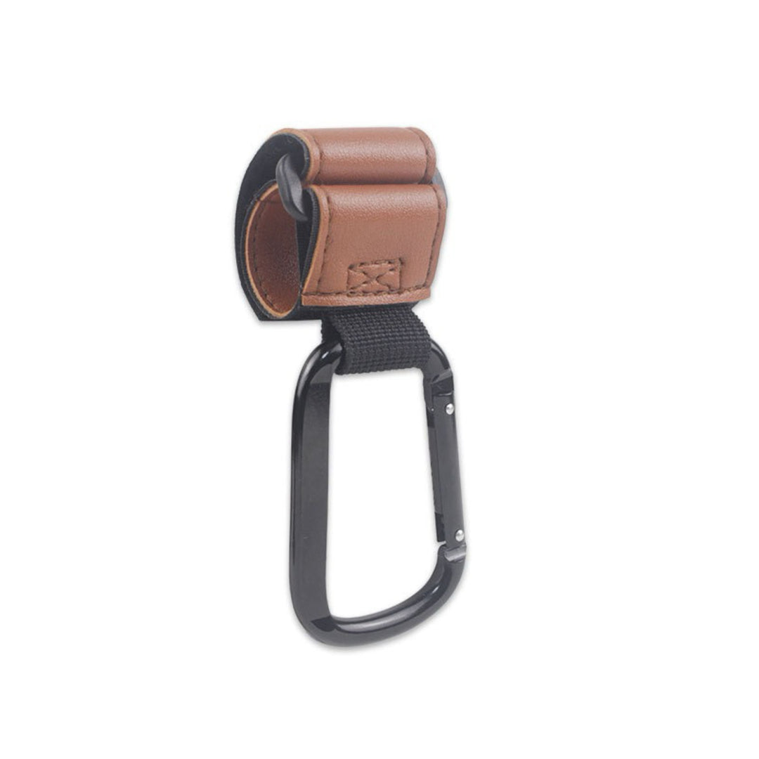 Heavy-Duty Leather Loop Stroller and Bag Carabiner Hook