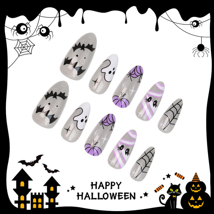 Artificial nail set with spooky Halloween designs Stornfield