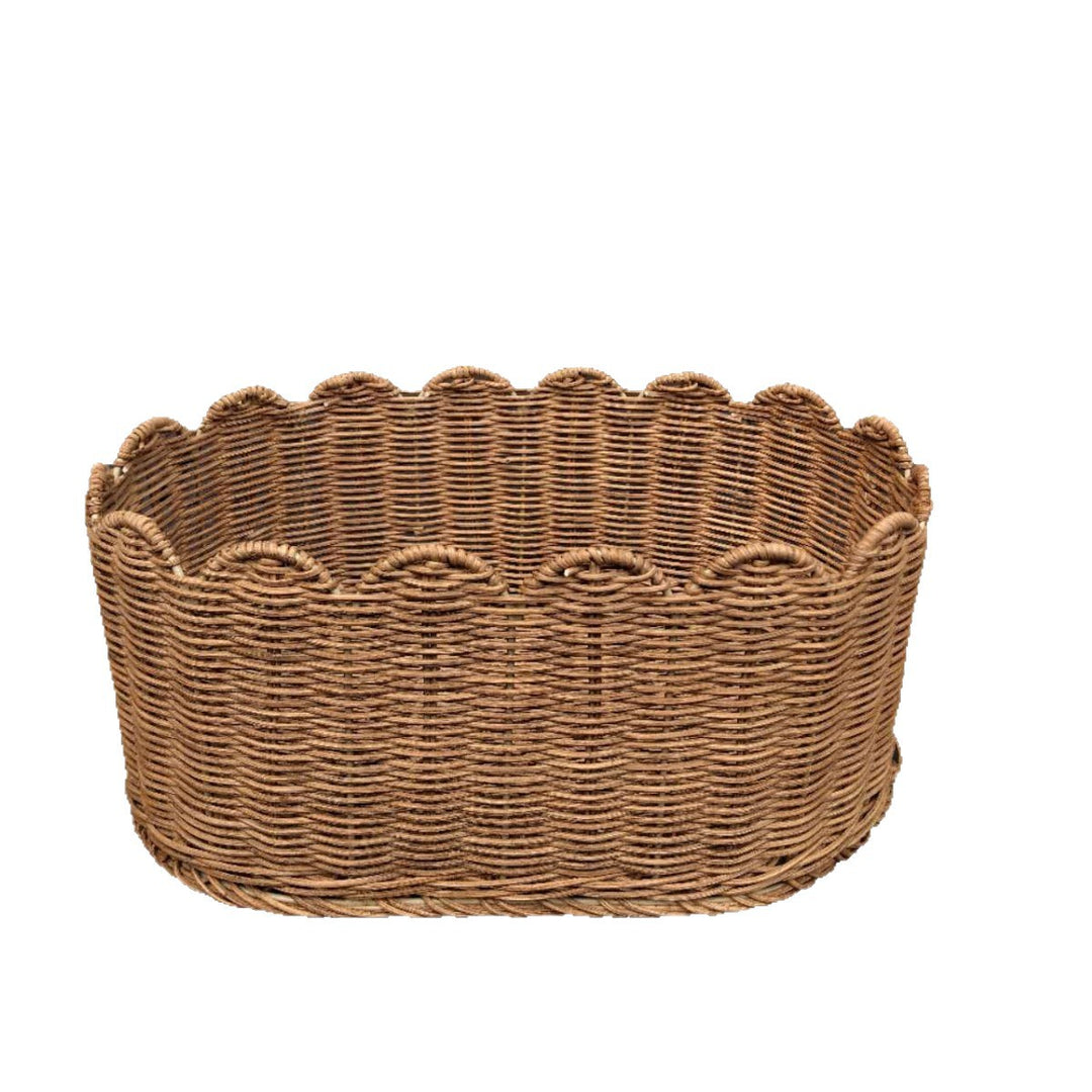 Rustic storage basket made of woven natural material Stornfield