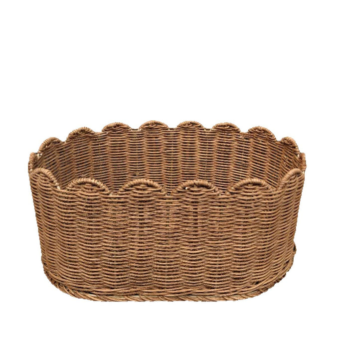 Rustic storage basket made of woven natural material Stornfield