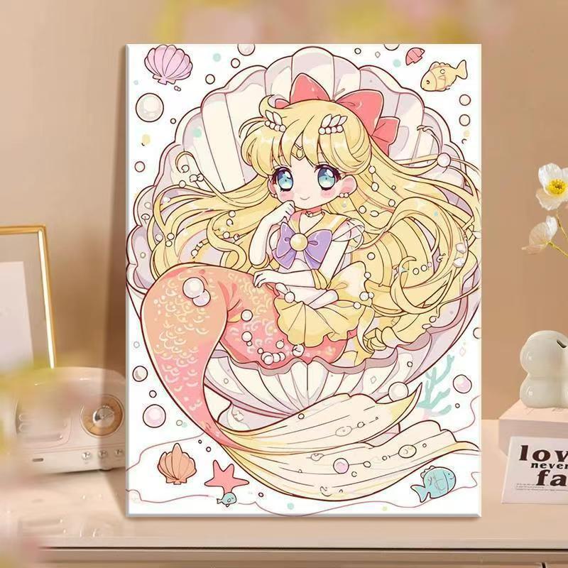 Anime-Inspired Mermaid Illustration Canvas Art Stornfield
