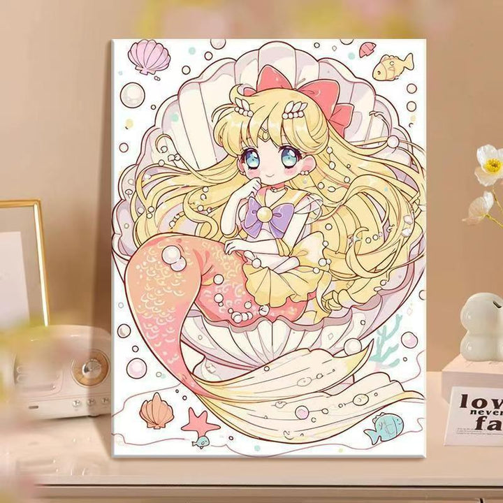 Anime-Inspired Mermaid Illustration Canvas Art Stornfield