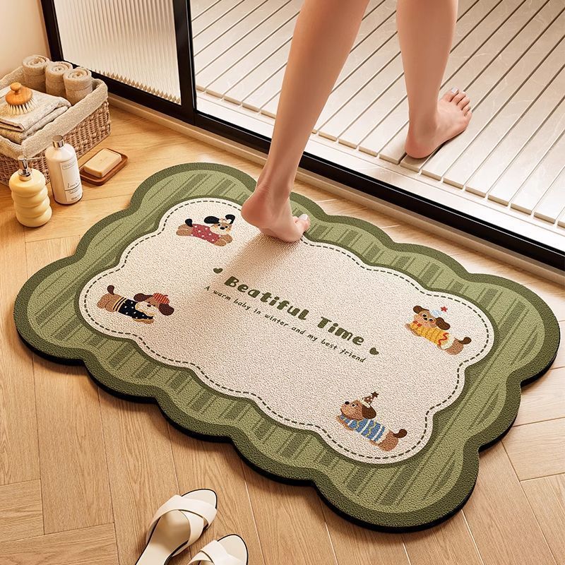 Playful Dog-Themed Bath Rug