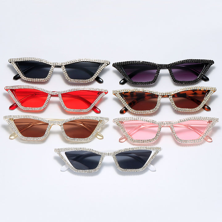 Women extravagant Cat-Eye sunglasses with sparkling crystal frame Stornfield