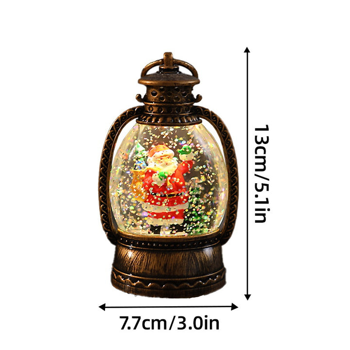 Nostalgic Christmas lantern with snowman scene Stornfield
