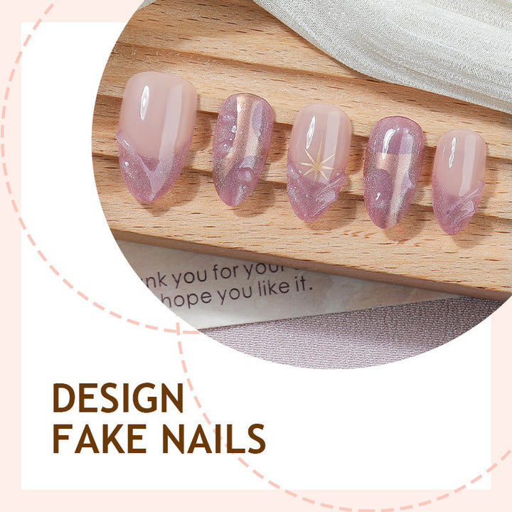 Artificial nail set with glamorous tip accents Stornfield