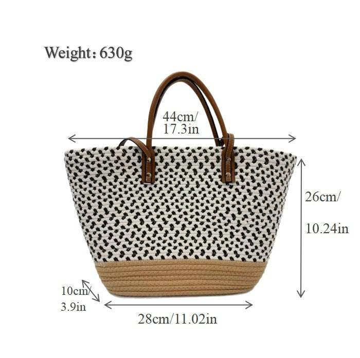 Large beach bag with faux leather handles Stornfield