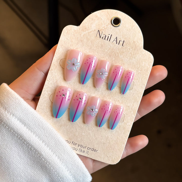 Artistic Floral-Embellished Press-On Nail Collection Stornfield