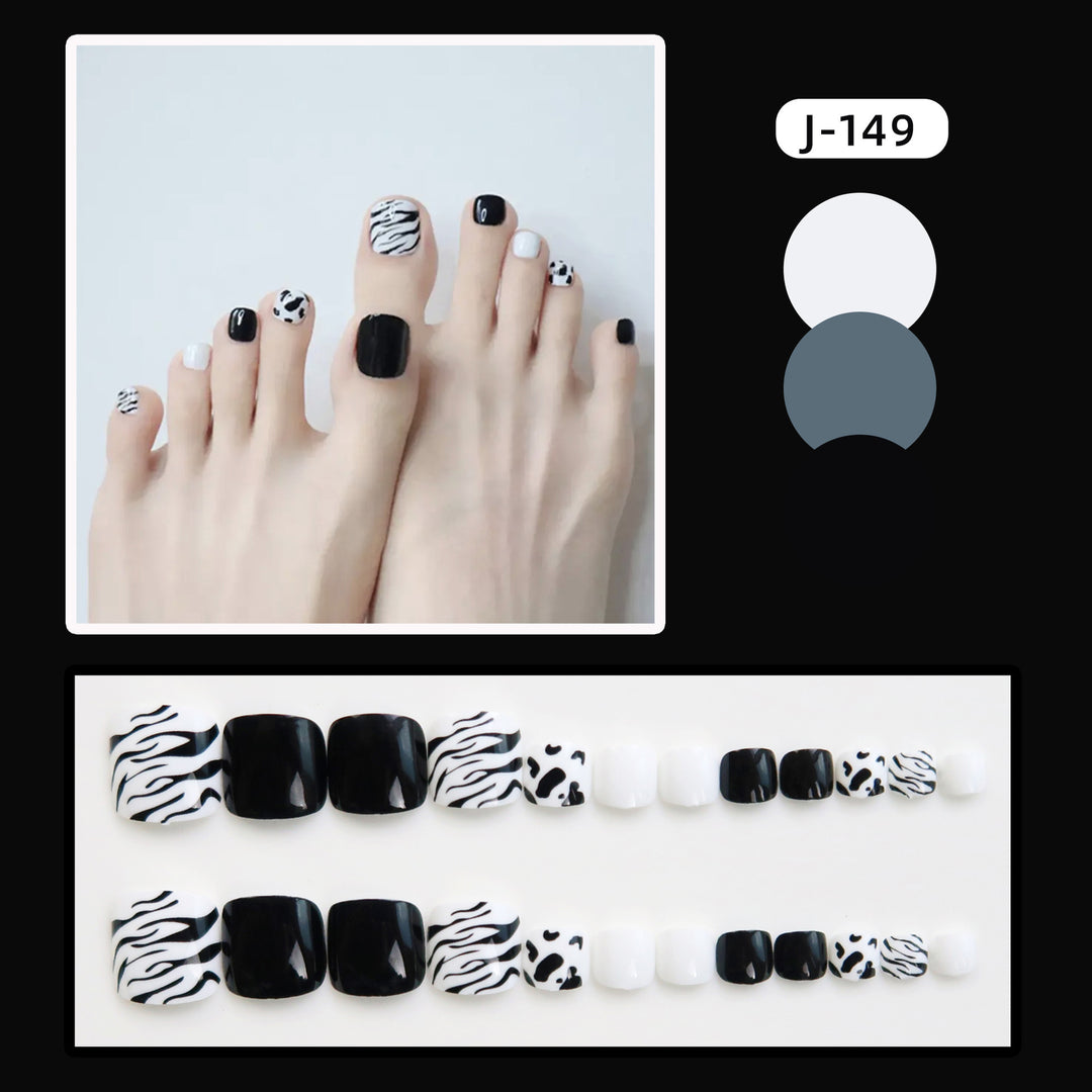 Zebra Print Decorative Press-On Toenails Stornfield