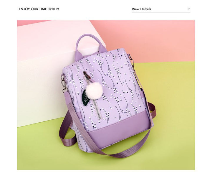 Stylish Floral Print Multi-Compartment Backpack Stornfield