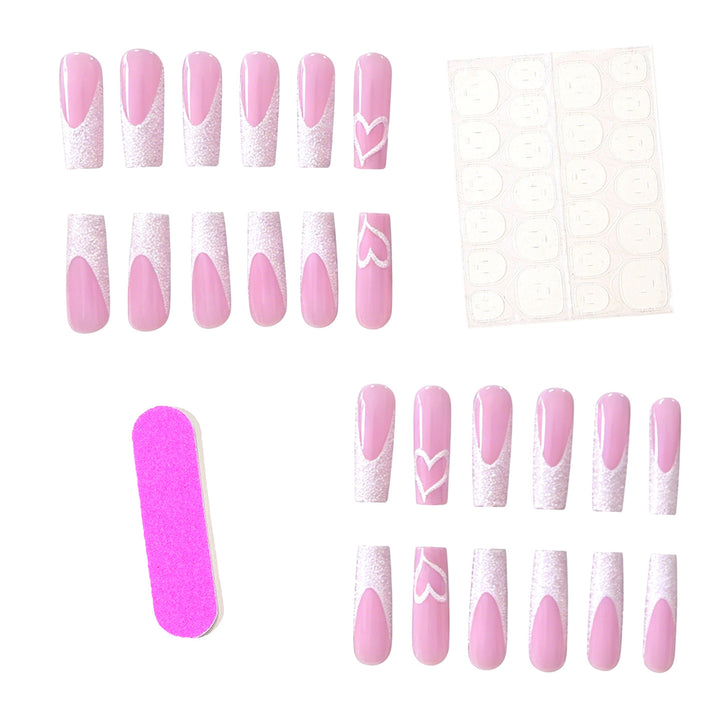 Glamorous Heart Design Acrylic Nail Extensions Stornfield