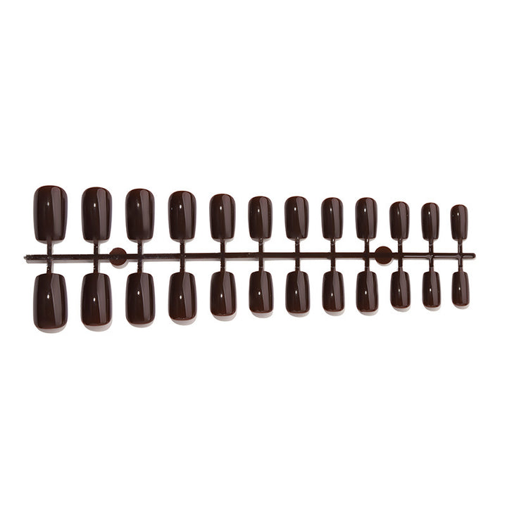 Artificial nail set with shiny dark brown finish Stornfield