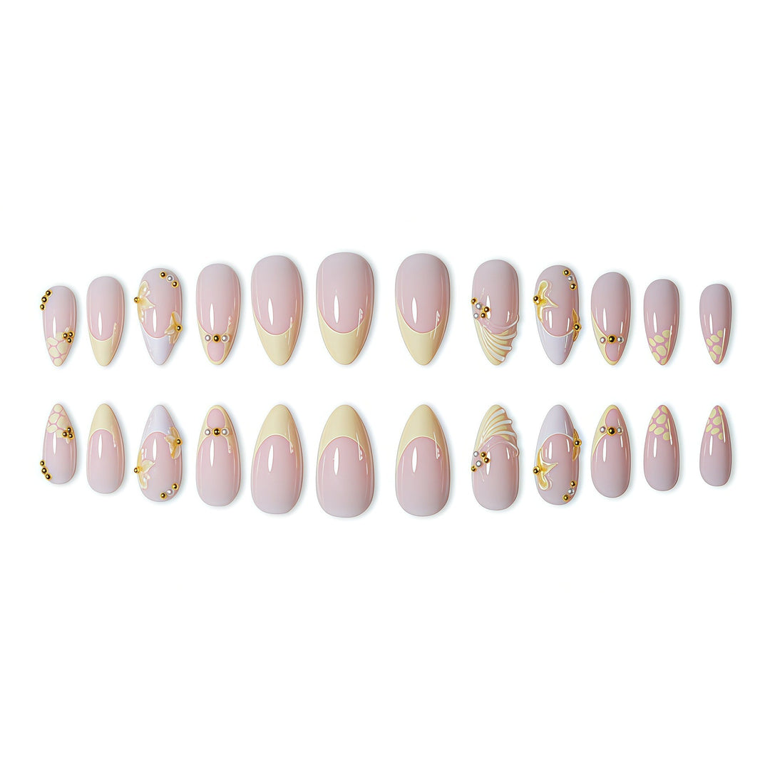 Elegant Natural Floral Press-On Nail Art Stornfield