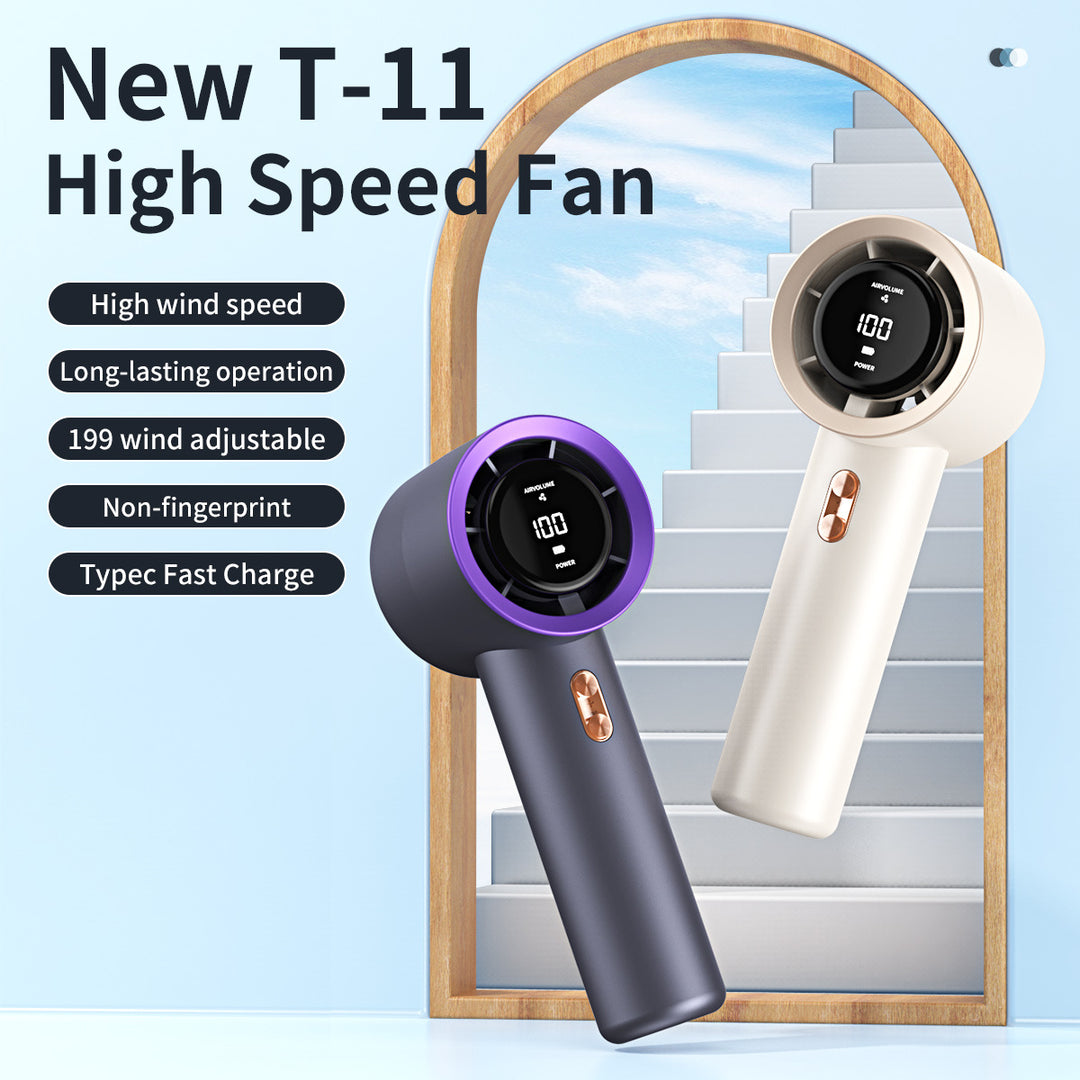 Unisex nan high performance compact rechargeable handheld fan with digital speed display Stornfield