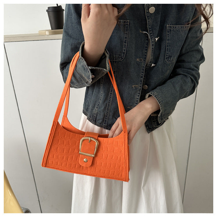 Crocodile-Patterned Handbag with Buckle Detail