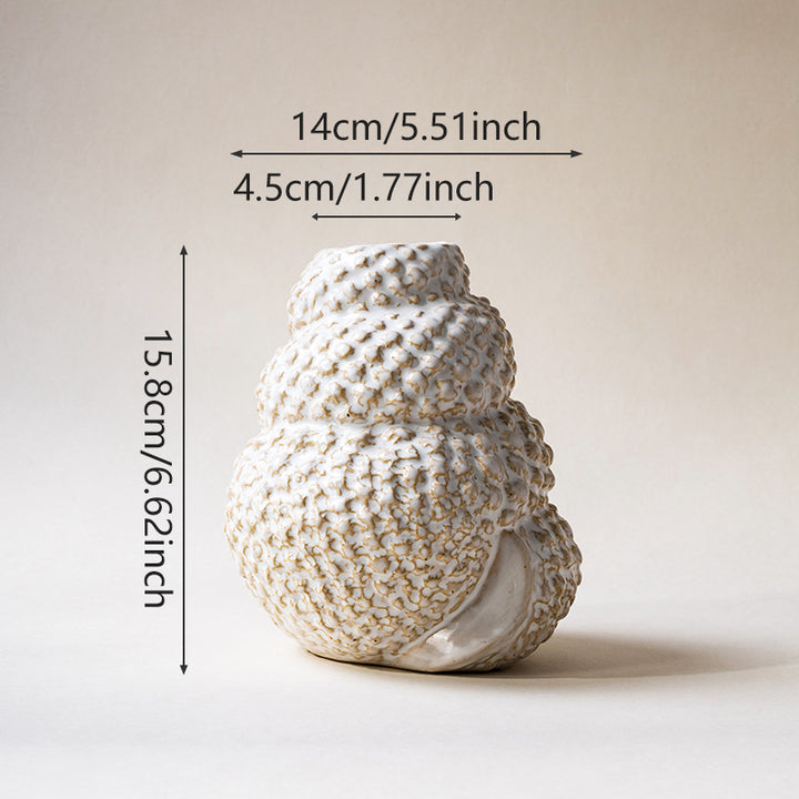 Handmade Layered Ceramic Shell Vase & Mini Planter