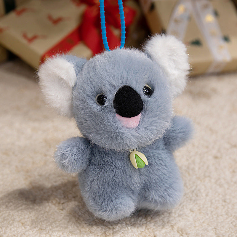 Plush Dog Bag Charm Keychain with Soft Faux-Fur Body & Loop Strap Stornfield