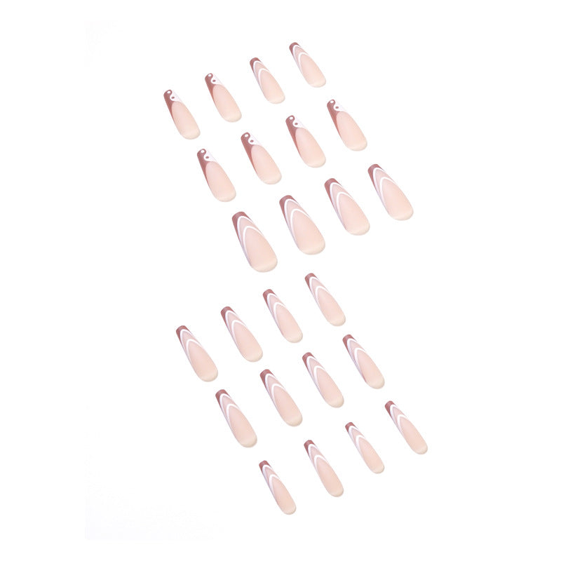Elegant Nail Extensions with Artistic Wave Design Stornfield