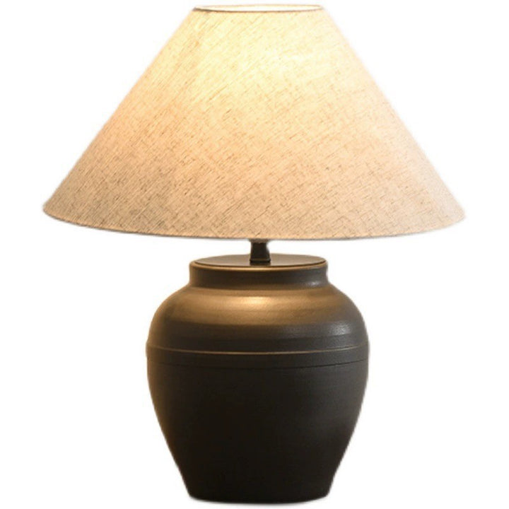 Artistic Table Lamp with Textured Base