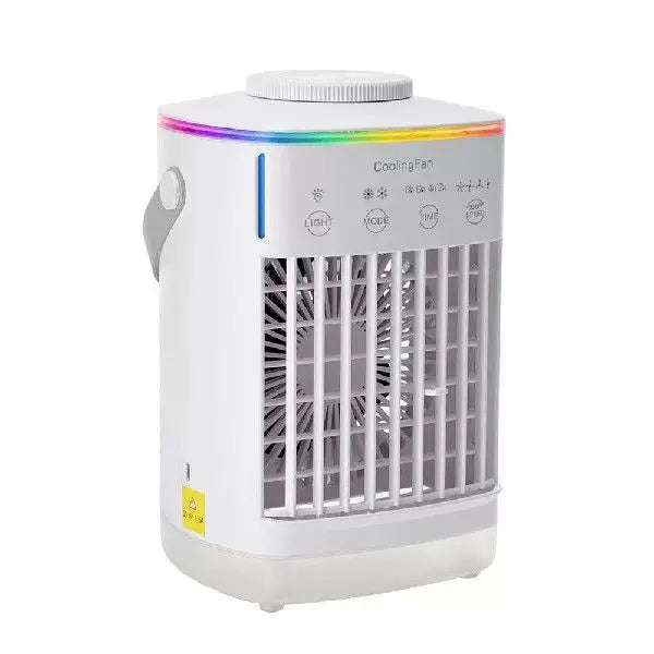 Unisex one size compact rechargeable microclimate cooler with ambient RGB lighting and carrying handle Stornfield