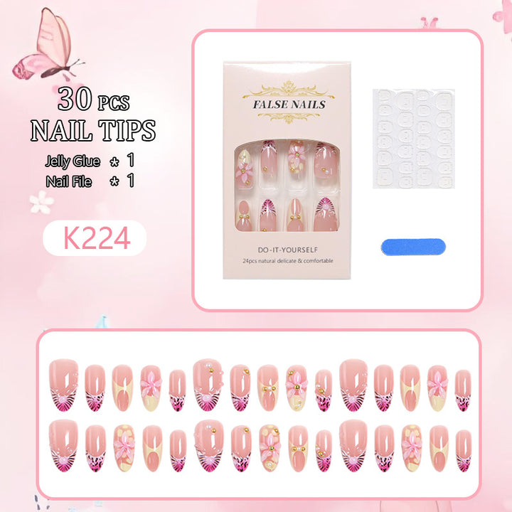 Artful artificial nails with delicate flower patterns Stornfield