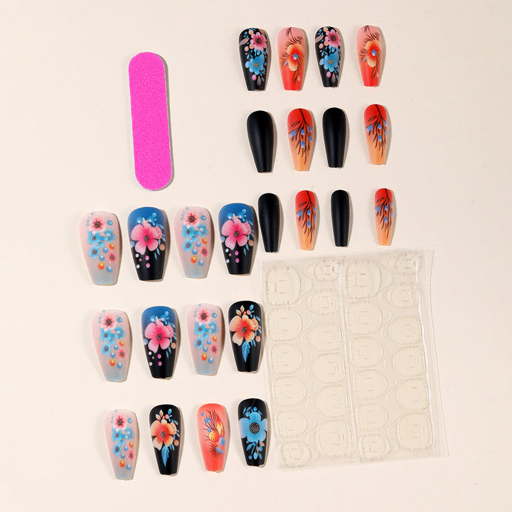 Floral Art Acrylic Nail Set Stornfield