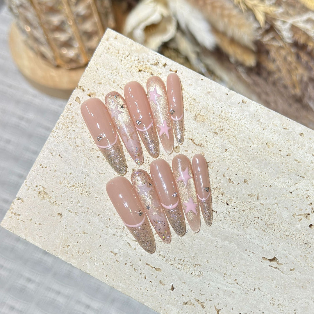 Glamorous Starry Press-On Nail Set
