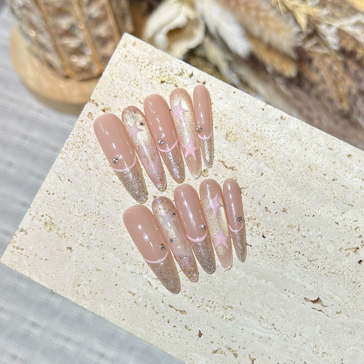 Glamorous Starry Press-On Nail Set