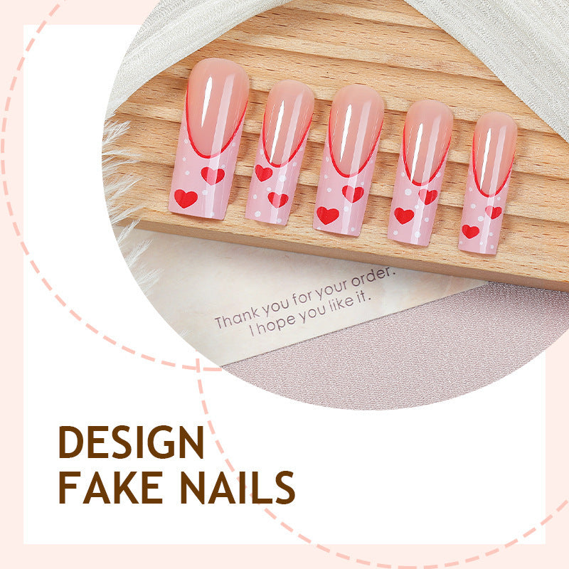 Creative nail art set with heart and ombre design Stornfield